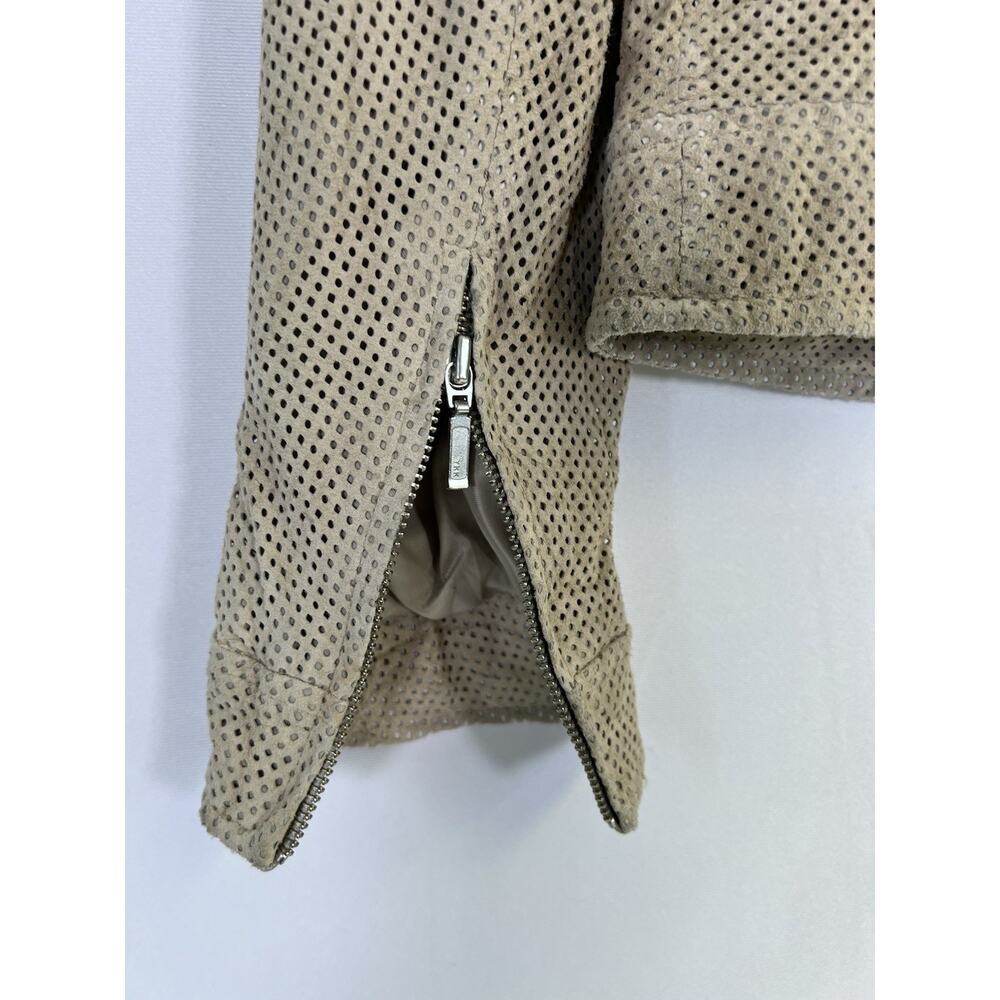 Vintage Womyn 100% Leather Cutout Jacket Perforated Women's‎ Size Small - Picture 6 of 11
